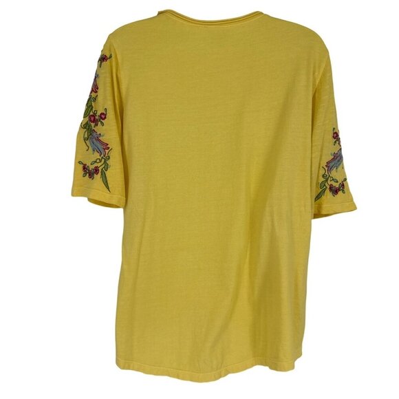 Sundance Splendor In Bloom Yellow Floral Embroidered Lace Top Boho Womens Size X - Picture 5 of 8